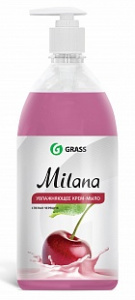 Жидкое крем-мыло GRASS Milana спелая черешня с дозатором 1000 мл дозатор