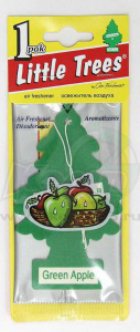 Ароматизатор на зеркало CAR FRESHENER LITTLE TREES Ёлка Зелёное яблоко Green Apple