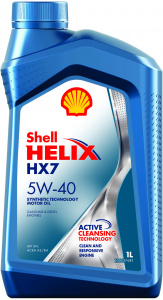 Масло SHELL HELIX 5W40 HX7 1л п/синтетика