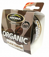 Ароматизатор на панель AROMA Car Organic (Черный кофе/Black Coffee) с войлоком алюм. банка AROMA561