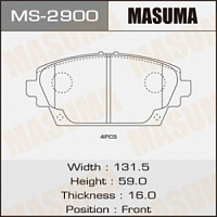 Колодки тормозные NISSAN ALMERA 00-, PRIMERA (P12) 01- передние MASUMA
