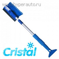 Щетка для снега + скребок 79-110см CARFORT Cristal-7 телескоп.ручка поворотная щетка, мягкая щетина