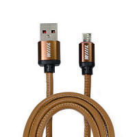 Зарядный кабель для смартфона микро-USB WIIIX 1м кофейный эко-кожа