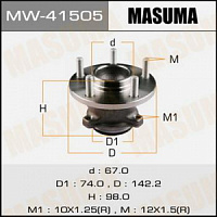 Ступица MAZDA 3 (BK) 03- задняя MASUMA
