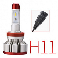 Лампа светодиодная H11 H8/H9 H16 6000k 12/24V "T8 RED SUN" Чип PhilipsZES-2D BG комп 2 шт