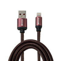 Зарядный кабель для iPhone USB-Lightning WIIIX 1м коричневый эко-кожа