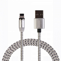 Зарядный кабель для iPhone магнитный USB-Lightning WIIIX 1м серебряный