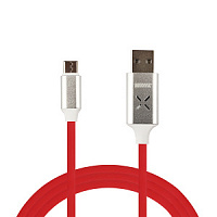 Зарядный кабель для смартфона светящийся Type-C WIIIX 1 м красный светомузыка