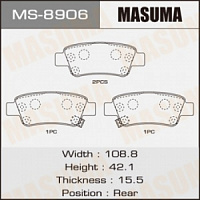 Колодки тормозные HONDA CR-V 06- задние MASUMA