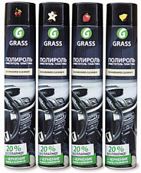 Полироль-очиститель пластика GRASS глянцевый блеск ваниль 750мл аэрозоль