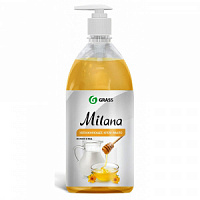 Жидкое крем-мыло GRASS Milana молоко и мед 1000 мл дозатор