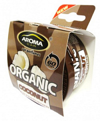 Ароматизатор на панель AROMA Car Organic (Кокос/Coconut) с войлоком алюм. банка