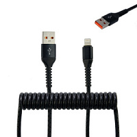 Зарядный кабель для iPhone USB-8 pin Lightning WIIIX  0,4-1,2м черный спиральный