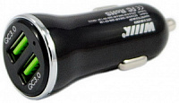 Зарядное устройство в автомобиль для мобильных устройств WIIIX 12-24V с 2-мя USB-портами QC3.0