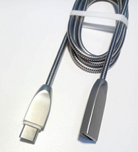 Зарядный кабель для смартфона микро-USB WIIIX 1м серебряный цинк