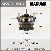 Ступица NISSAN TEANA (L33R) 14- задняя (+ABS) MASUMA