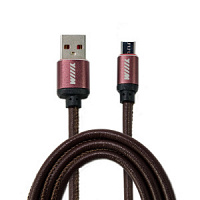 Зарядный кабель для смартфона микро-USB WIIIX 1м коричневый эко-кожа
