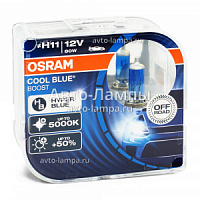 Лампа галогенная H11 12V 80W+50% 5000К OSRAM COOL BLUE BOOST 2шт