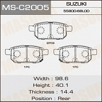 Колодки тормозные SUZUKI SX4 13-, VITARA 15-, SWIFT IV 10- задние MASUMA