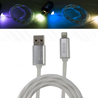 Зарядный кабель для iPhone светящийся USB-8pin WIIIX 1м белый