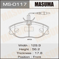Колодки тормозные PEUGEOT 406 (2.0-3.0) 95-04 передние MASUMA