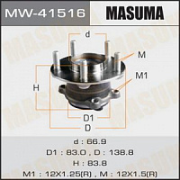 Ступица MAZDA 3 (BM) 13-, 6 (GJ) 13-, CX-5 11- (c +ABS) задняя MASUMA