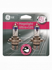 Лампа галогенная H4 12V 60/55W+120% GENERAL ELECTRIC Megalight Ultra блистер 2шт