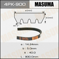 Ремень поликлиновой 4PK-900 MASUMA HYUNDAI ACCENT (ТагАЗ) SOHC, Getz 1.3 02- генератора MASUMA