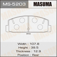 Колодки тормозные MAZDA 6 (GG, GH) 02-, 323 01-04, 626 97-02 задние MASUMA