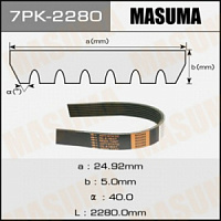 Ремень поликлиновой 7PK-2280 MASUMA TOYOTA LAND CRUISER PRADO (J120) 04-